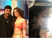 Raai Laxmi and Chiranjeevi on Khaidi No 150 set