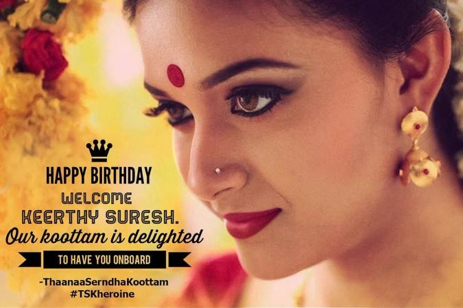 Keerthy Suresh will romance Suriya in Vignesh Shivan-directorial Thaanaa Serndha Koottam. Keerthy Suresh