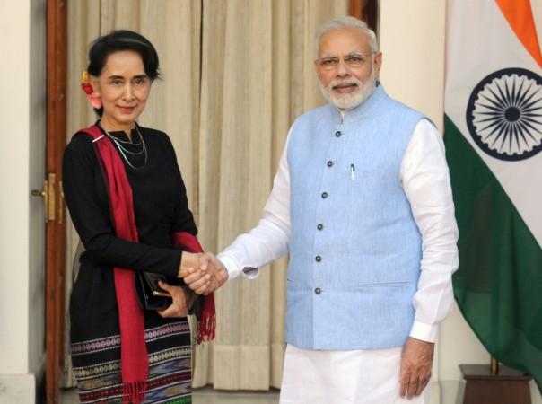 Prime Minister Narendra Modi with the State Counsellor of Myanmar, Aung San Suu Kyi. Modi Kyi