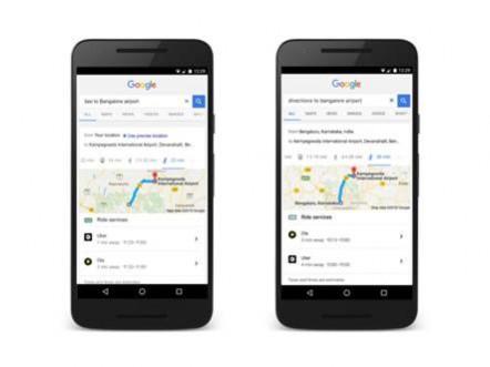 Google Search makes it easier for you to book a cab Google Search makes it easier for you to book a cab