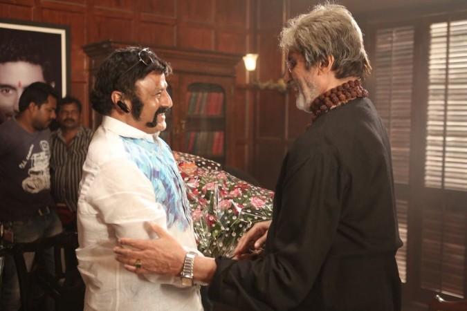 Nandamuri Balakrishna bumps into Amitabh Bachchan on sets of Ram Gopal Varma’s Sarkar 3. Pictured: Nandamuri Balakrishna and Amitabh Bachchan on Sarkar 3 Nandamuri Balakrishna and Amitabh Bachchan