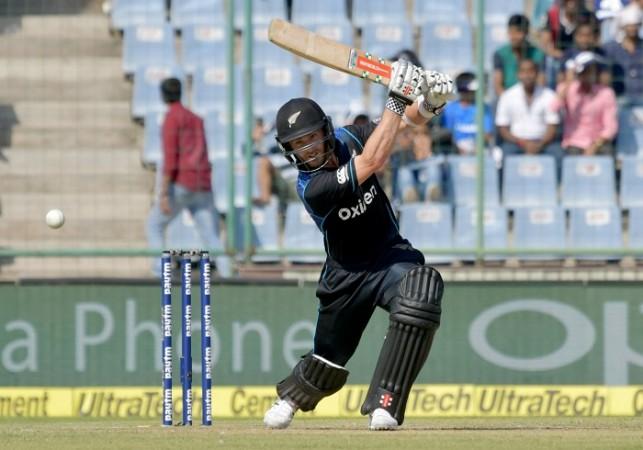 New Zealand captain Kane Williamson flays the ball through the offside during his wonderful century in the second one-day international against India, October 20, 2016 Kane Williamson New Zealand India