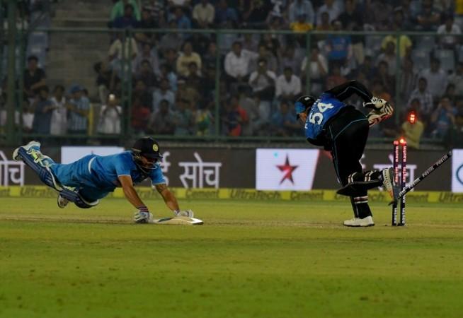 The Manish Pandey run out came at an inopportune time for India Manish Pandey India Luke Ronchi New Zealand