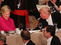 Donald Trump and Hillary Clinton trade jokes and insults at charity event