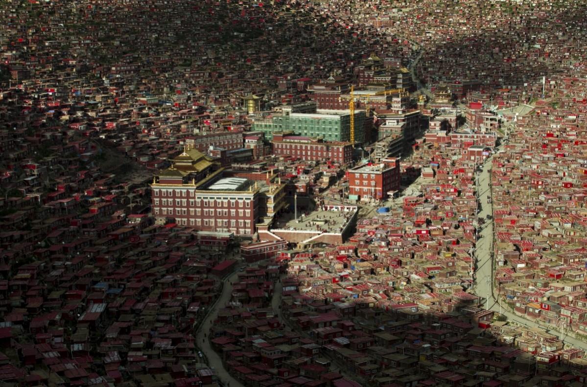 A view shows the settlements of Larung Gar Buddhist Academy in Sertar County of Garze Tibetan Autonomous Prefecture, Sichuan province, China. Larung Gar Buddhist Academy