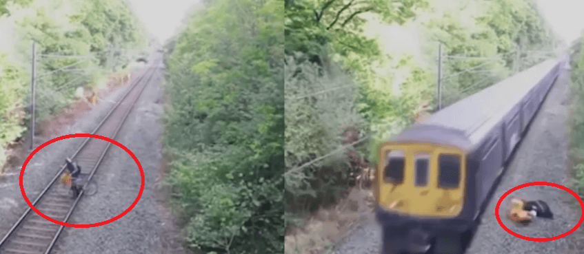 Rail worker risks life to save 'drunk' cyclist Rail worker risks life to save 'drunk' cyclist
