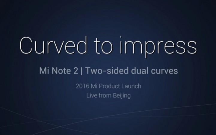 Xiaomi Mi Note 2 launch live streaming Xiaomi Mi Note 2 launch live streaming