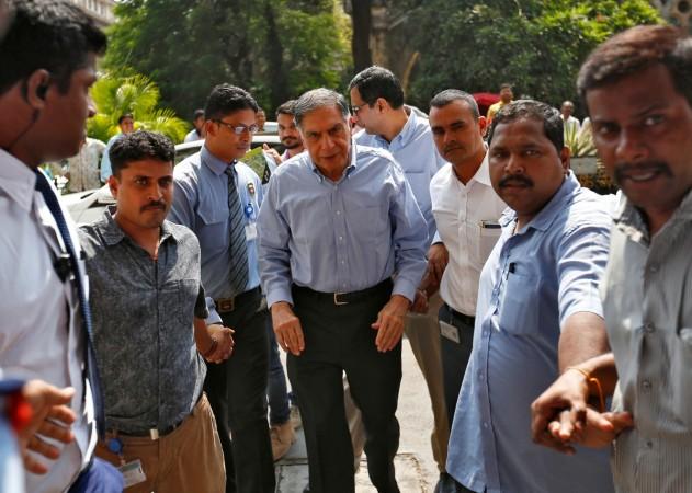 Tata Sons Chairman Ratan Tata (C) arrives in his office after attending a meeting at the company's head office in Mumbai, India, October 25, 2016. tata sons ratan tata cyrus mistry removal reasons trusts withdrawal from crps shares investment differences with over