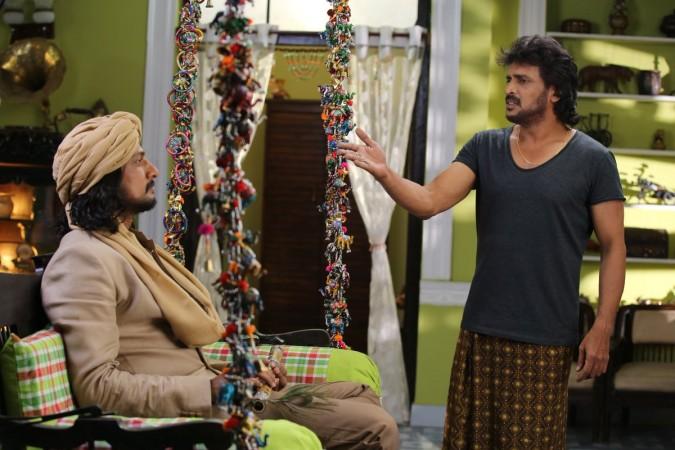 Sudeep and Upendra in Mukunda Murari. Sudeep with Upendra