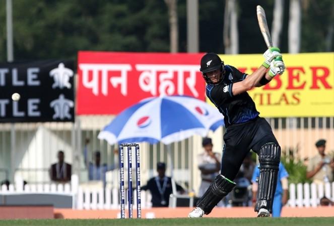 New Zealand opener Martin Guptill hits a shot through the offside during his half-century against India in the fourth one-day international, October 26, 2016 Martin Guptill New Zealand