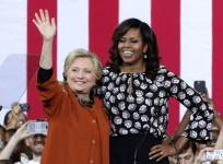 Michelle Obama and Hillary Clinton campaign together in North Carolina