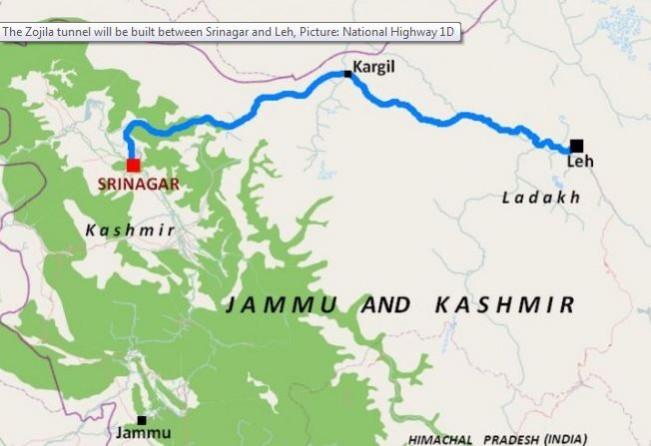 The Zojila tunnel project will connect Srinagar to the Leh-Ladakh region. Zojila tunnel project
