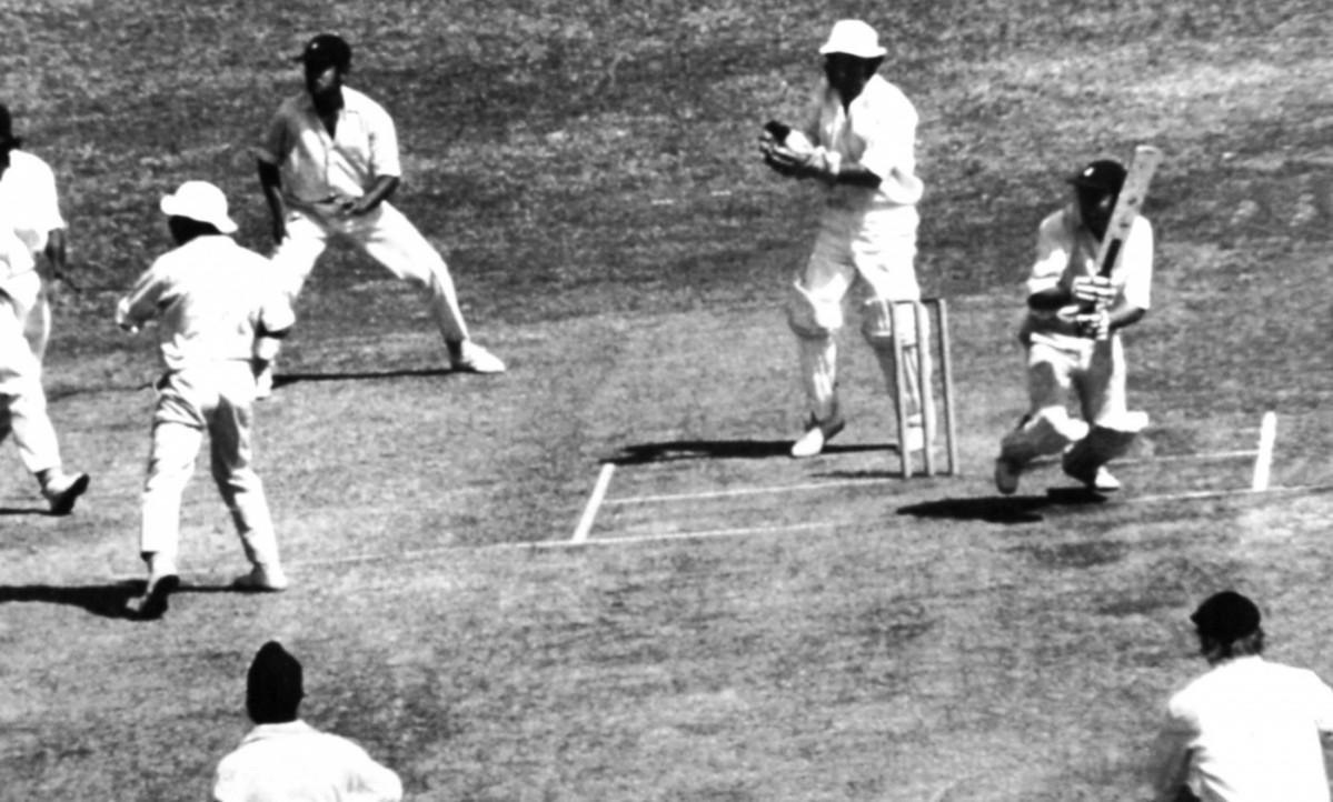 Keith Fletcher on his way to a century in the drawn Test in Bombay, 1973 Keith Fletcher