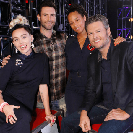 Miley Cyrus, Adam Levine, Alicia Keys and Blake Shelton