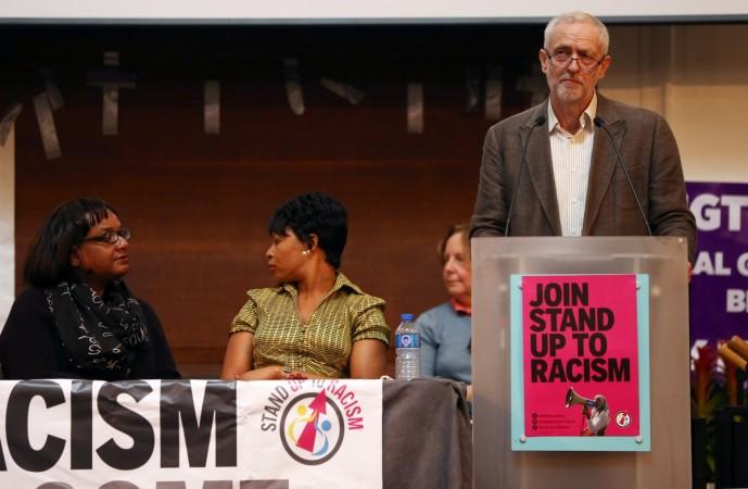 Britain's Opposition Labour Party leader Jeremy Corbyn speaks at a Stand Up To Racism rally in London, Britain on October 8 2016. London racism
