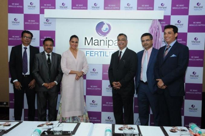 Manipal Fertility hospital launched Pictured: From Left -- Dr. Vasan SS, Chairman of Manipal Fertility, Dr Nagendra Swamy, Group Medical Director, Manipal Hospitals, Lara Dutta, Ex-Miss Universe & Bollywood star, Dr Ajay Bakshi MD & CEO, Manipal Health Enterprises, Dr (Capt) Sandeep Sharma, Managing Director & Chief Executive Officer, Manipal Fertility. manipal hospital