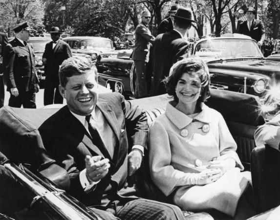 Former United States President John F. Kennedy and first lady Jackie Kennedy sit in a car in front of Blair House during the arrival ceremonies for Habib Bourguiba, president of Tunisia, in Washington, in this handout image taken on May 3, 1961. November 22, 2013 will mark the 50th anniversary of the assassination of President Kennedy. Robert Kennedy and Jackie Kennedy
