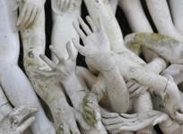 Hundreds of mannequin limbs block entrance to Russian embassy in protest of Aleppo air strikes