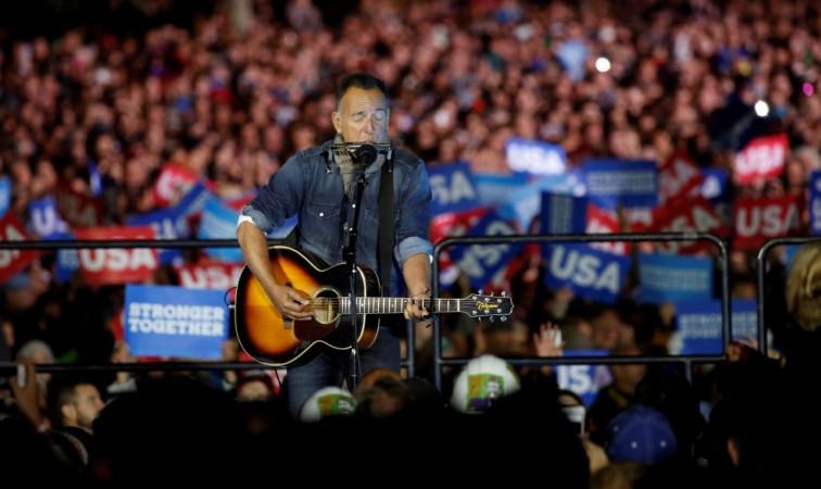 Springsteen performs at a campaign rally for Hillary Clinton in Philadelphia. Bruce Springsteen