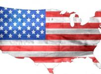 USA flag map