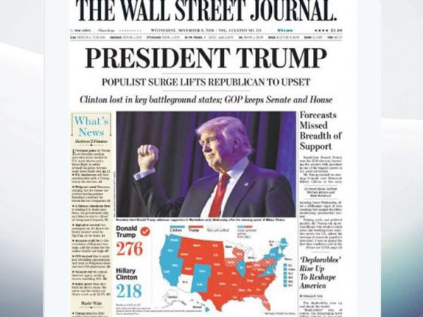 Wall street journal reacts to trump victory