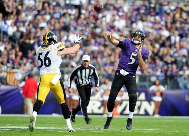 Baltimore Ravens quarterback Joe Flacco will hope to get the offence going against the Cleveland Browns Joe Flacco Baltimore Ravens