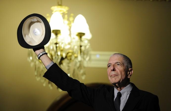 Canadian singer-songwriter Leonard Cohen gestures during a tribute in Gijon, northern Spain, October 19, 2011. Leonard Cohen