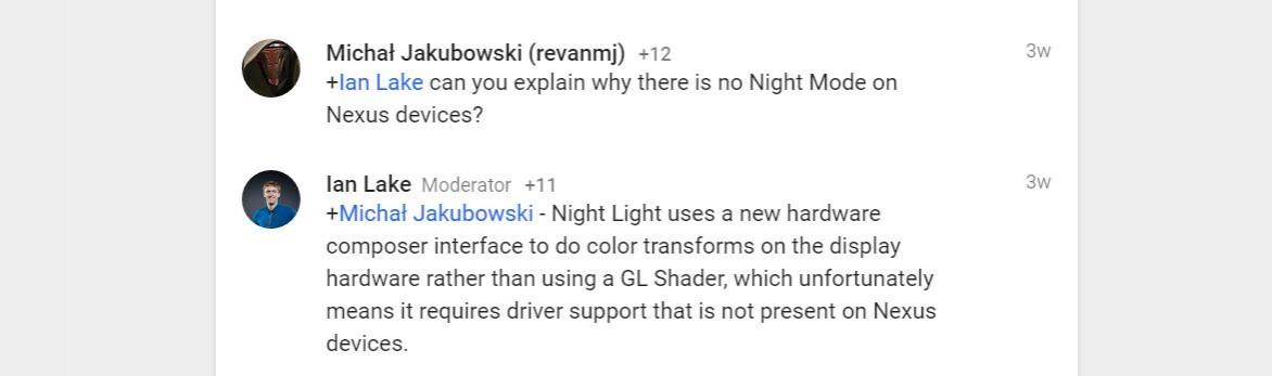 Google Android moderator on Night mode feature Google tipped to bring back much needed display feature to Nexus series