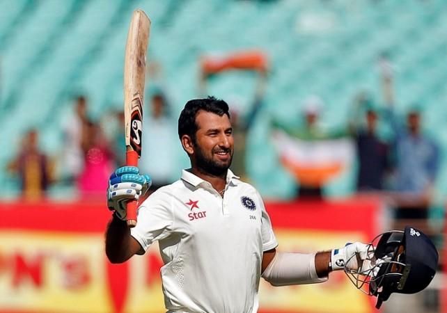 Cheteshwar Pujara is all smiles after he completes his ninth Test match century, November 11, 2016 Cheteshwar Pujara India