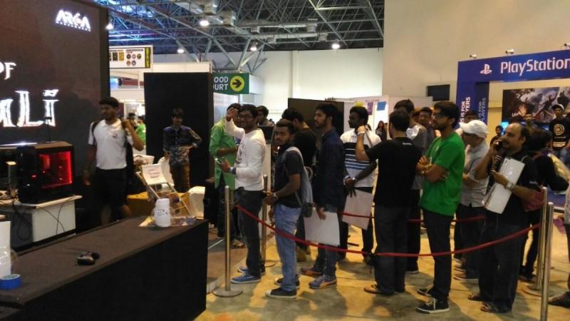 SS Rajamouli's Sword of Baahubali VR teaser gets superb response at Bangalore Comic Con. Pictured: Baahubali fans at Bangalore Comic Con Baahubali fans at Bangalore Comic Con