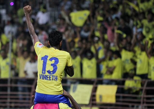 Kerala Blasters star CK Vineeth during a match at the JLN Stadium Kochi in ISL 2016 ck vineeth
