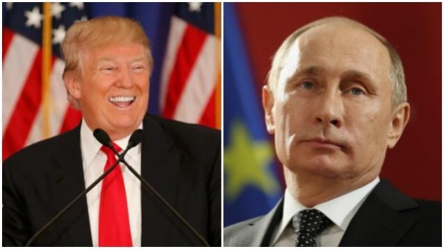 US President-elect Donald Trump (L) and Russian President Vladimir Putin (R) Donald Trump-Vladimir Putin