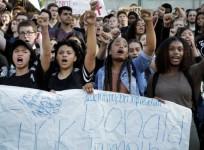 students protesting Trump