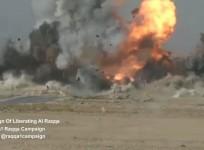 Syrian fighters scramble to destroy IS suicide car bomb speeding towards them