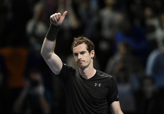 Andy Murray celebrates after beating Kei Nishikori in the ATP World Tour Finals, November 16, 2016 Andy Murray