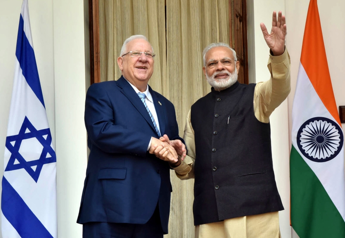 Prime Minister Narendra Modi with Israel President Reuven Rivlin at Hyderabad House in New Delhi on Nov. 15, 2016. israel india defence ties iai iaf army indian president visit rivlin modi mukherjee taj agra