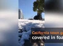 California town covered in thick foam after fault in airports fire system