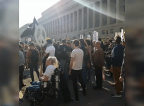 Washington: Anti-fascist protesters march against alt-right conference
