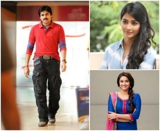 Pawan Kalyan to romance Pooja Hegde,Keerthy Suresh in Trivikram’s next film. Pictured: Pawan Kalyan, Pooja Hegde and Keerthy Suresh Pawan Kalyan, Pooja Hegde and Keerthy Suresh