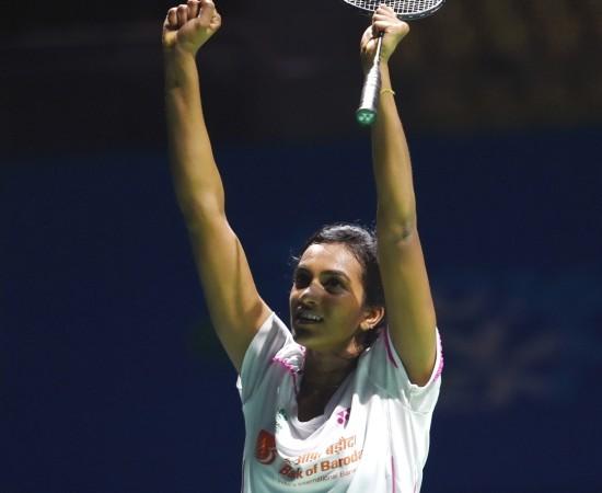 Will she have her hands aloft after the semifinals encounter on Saturday? pv sindhu