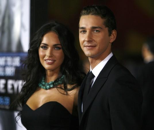 Shia LaBeouf (R) poses with actress Megan Fox at the premiere of the movie Megan Fox - Shia LaBeouf