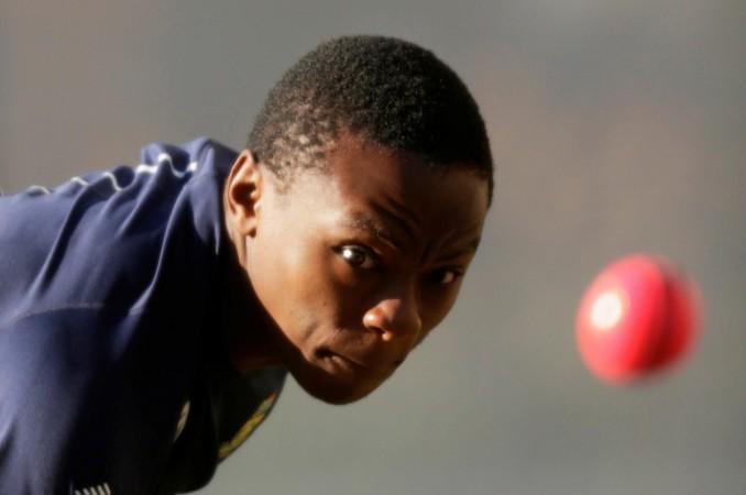 Can the pink ball favour the Aussies? In picture: South African bowler Kagiso Rabada delivers a ball during a training session in Adelaide pink ball