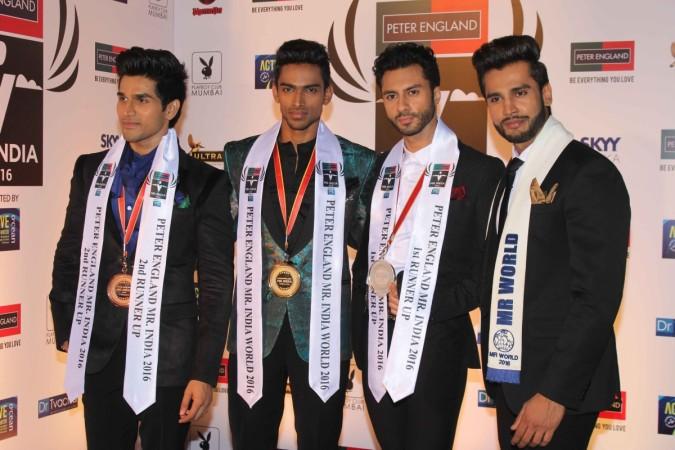 (L to R) Second runner-up Altamash Faraz, Mr India 2016 Vishnu Raj Menon, first runner-up Viren Barman and Mr World 2016 Rohit Khandelwal. Mr India 2016
