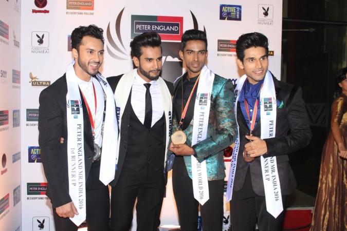 (L to R) First runner-up Viren Barman, Mr World 2016 Rohit Khandelwal, Mr India 2016 Vishnu Raj Menon and Second runner-up Altamash Faraz. Mr India 2016