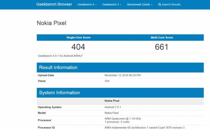 Android Nougat-powered Nokia Pixel makes a stop at Geekbench; key features revealed Android Nougat-powered Nokia Pixel makes a stop at Geekbench; key features revealed