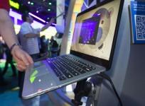 A HP Envy 14 Spectre ultrabook is displayed at the Intel booth