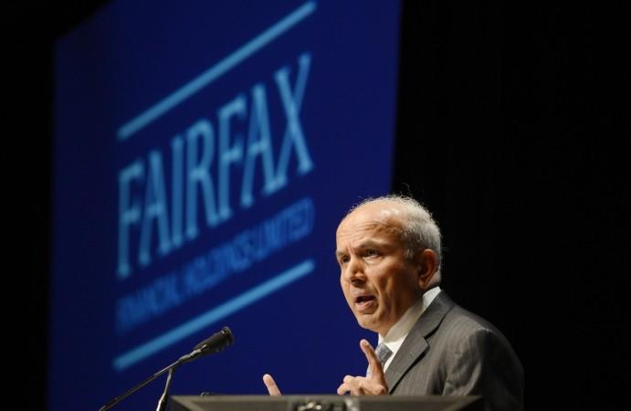 Prem Watsa-owned Fairfax Financial Holdings