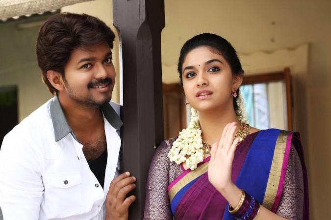 The release of the audio of Vijay's Bairavaa has been postponed. Vijay and Keerthy Suresh in Bairavaa