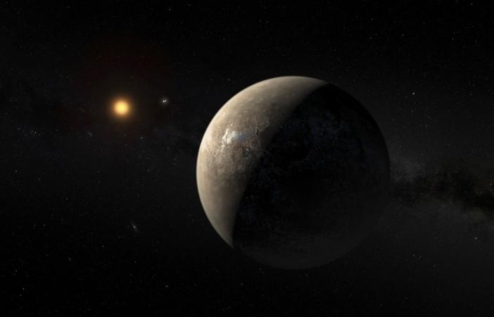 An artist's impression of Proxima b orbiting the red dwarf star Proxima Centauri, the closest star to our Solar System, released by the European Southern Observatory. Planet