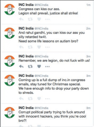 Congress' Twitter handle after it was hacked. Rahul Gandhi